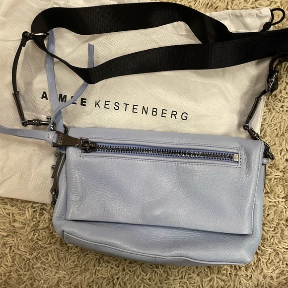 Aimee Kestenberg Handbags - Aimee Kestenberg Blue Leather Crossbody Zip Me Up Purse